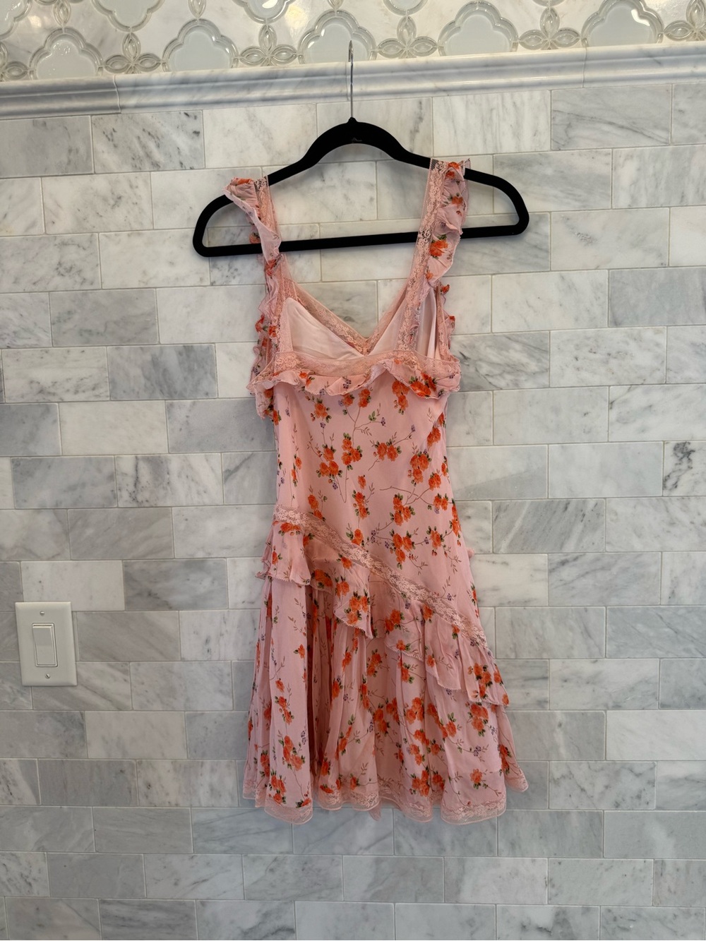 NWOT LoveShackFancy Serima tiered floral lace mini dress - Picture 2 of 5